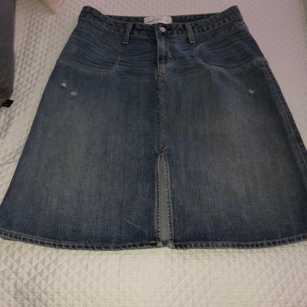 Paper denim and cloth skirt